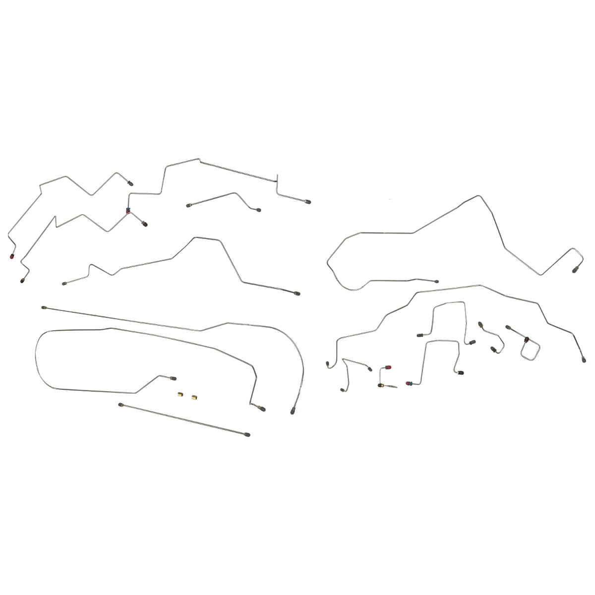 1998-01 Dodge Ram 1500 2500 2wd & 4wd All Bed And Cab Lengths Four-Wheel Disc ABS Brake Line Kit 15pc, Stainless