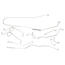 1971 1/2-75 Ford Bronco 4WD Dana 44 Front Axle Manual Drum Complete Brake Line Kit 10pc, Stainless