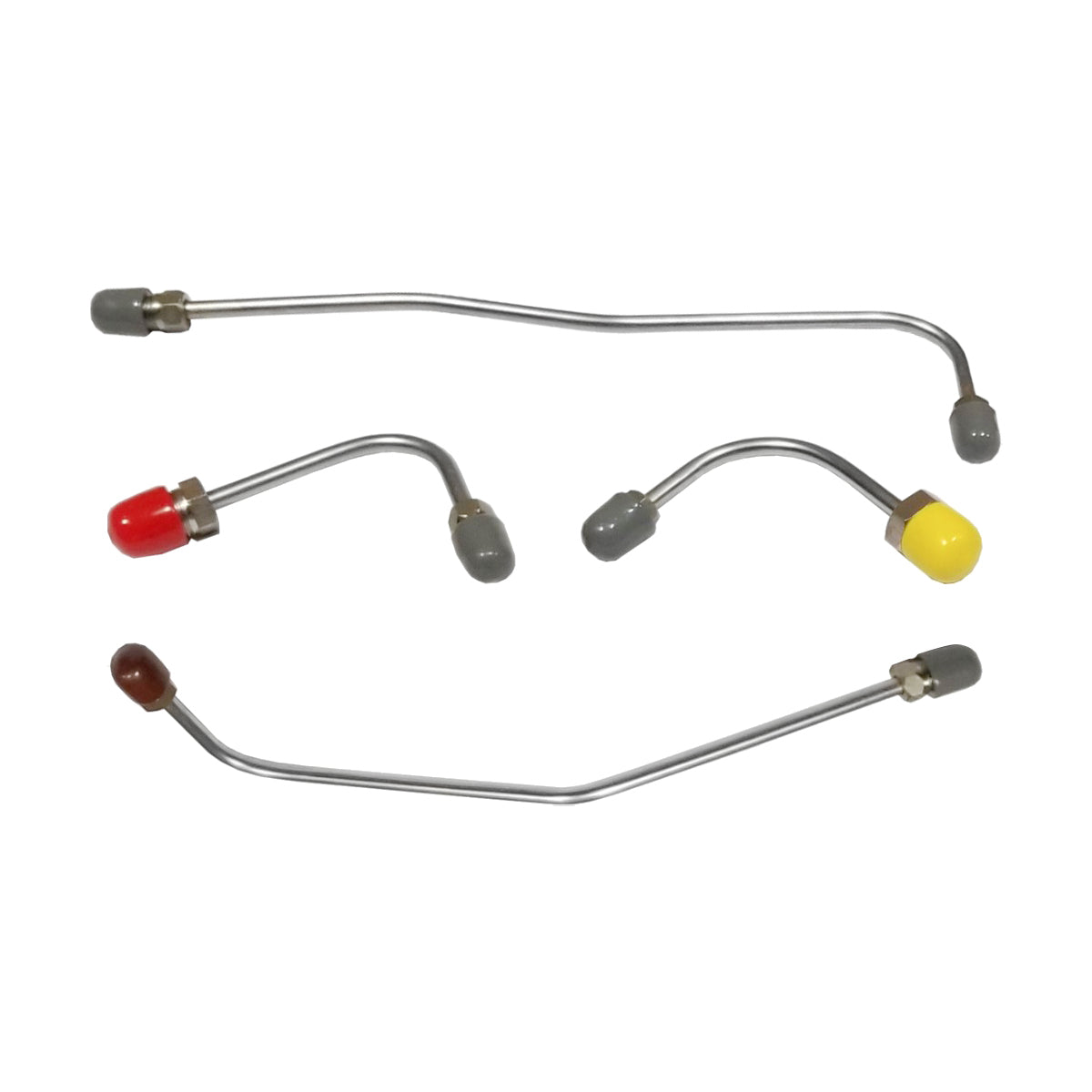 1976-77 Ford Bronco Master Cyl Lines 4pc - does NOT include rubber, Stainless Steel