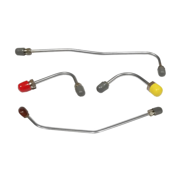 1976-77 Ford Bronco Master Cyl Lines 4pc - does NOT include rubber, Stainless Steel