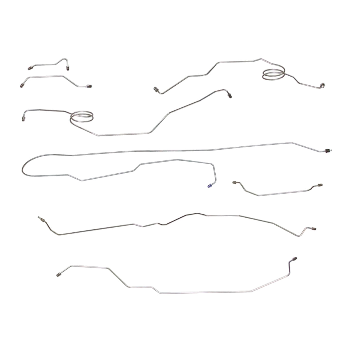 1978-79 Ford Bronco 4WD Power Disc Complete Brake Line Kit 8pc, Stainless