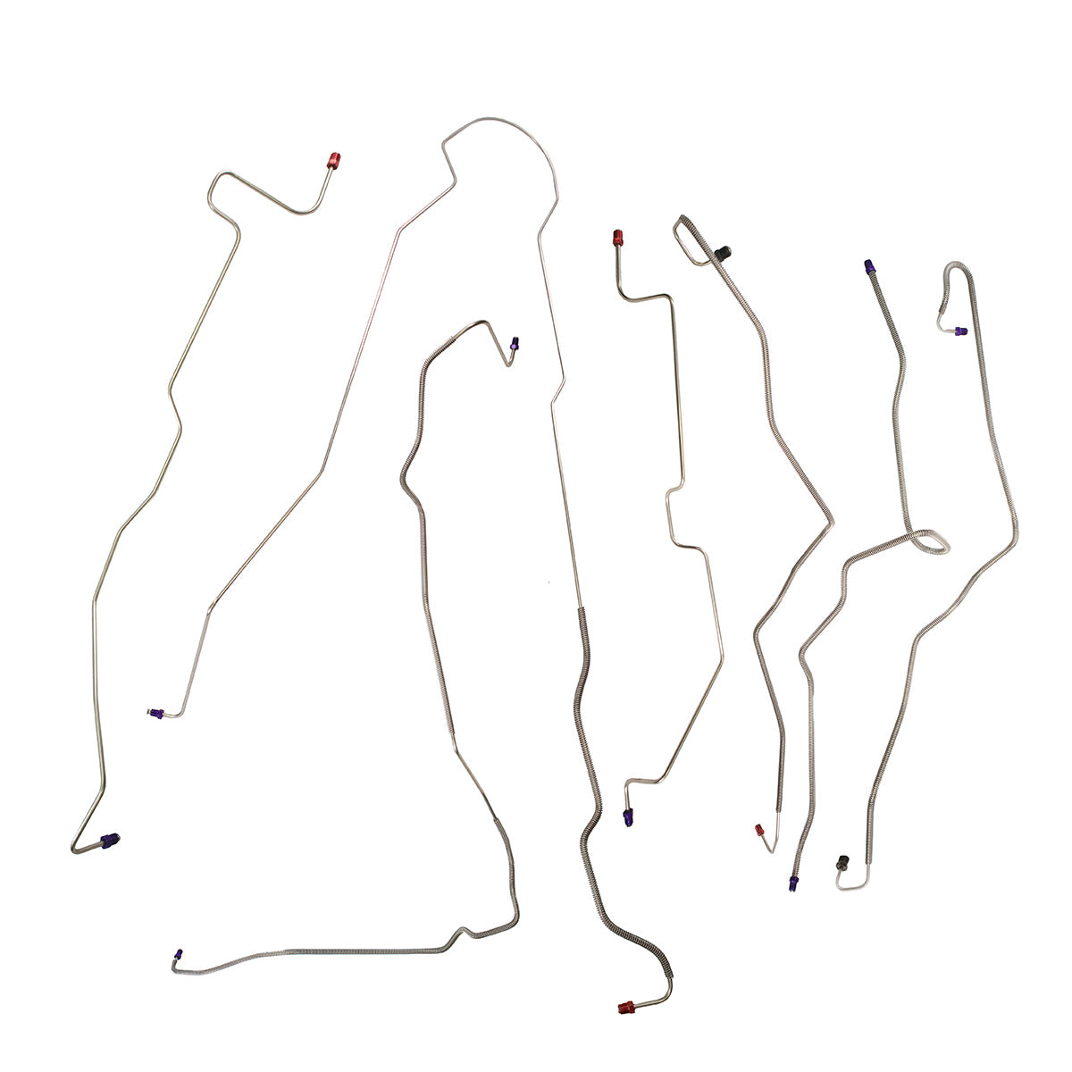 1983-85 Ford Bronco II 4wd Power Disc Brake Line Kit 7pc, Stainless