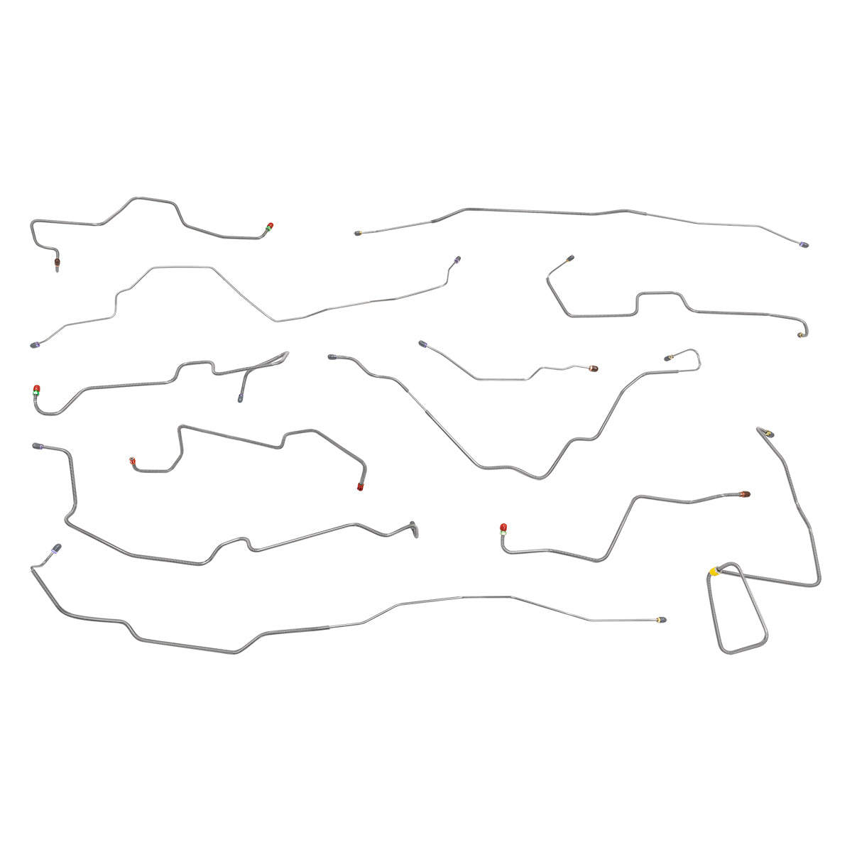 1995-96 Ford Bronco 4WD w/ABS Complete Brake Line Kit 11pc, Stainless