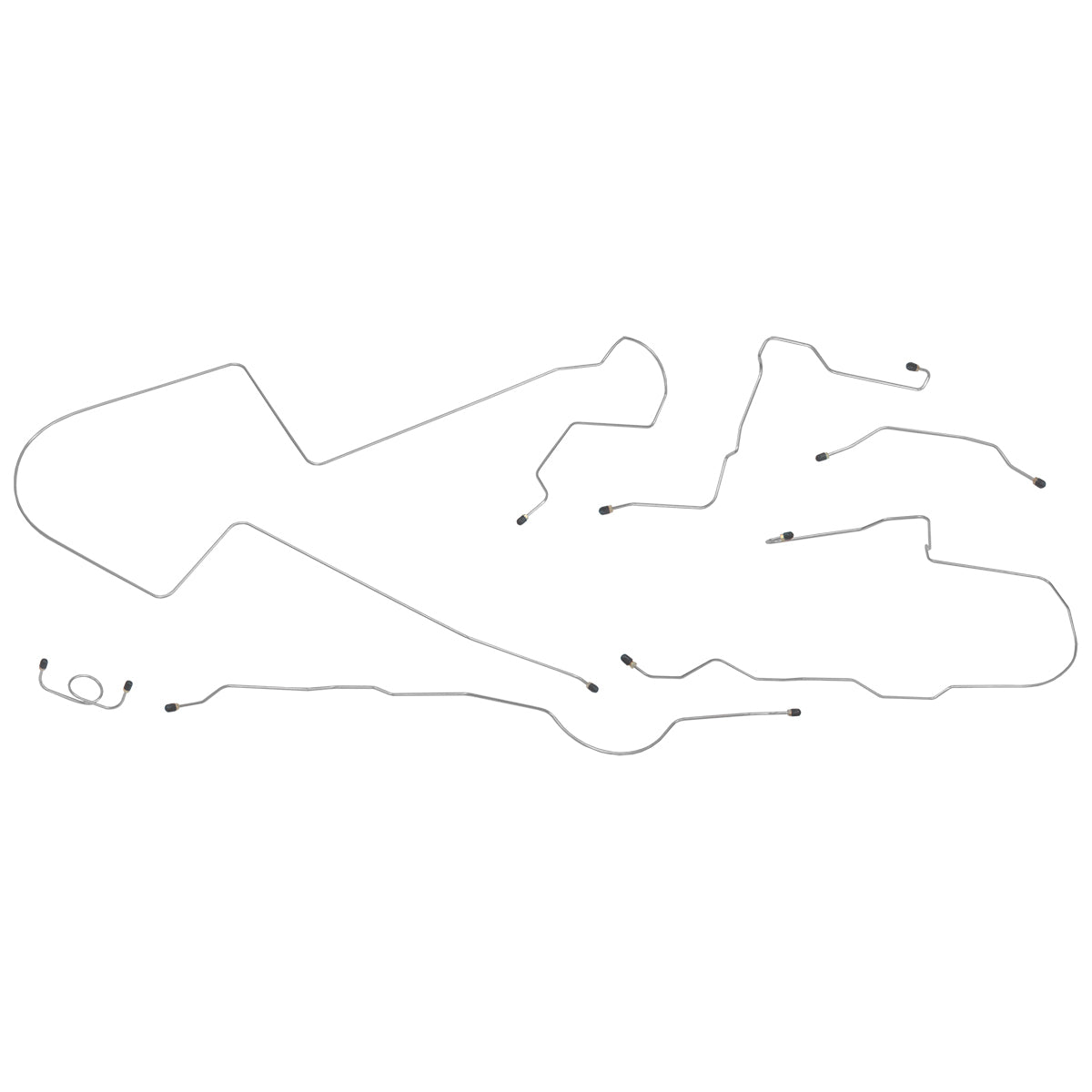 1960-61 Ford Fairlane Manual Drum Brake Line Kit 6pc, Stainless