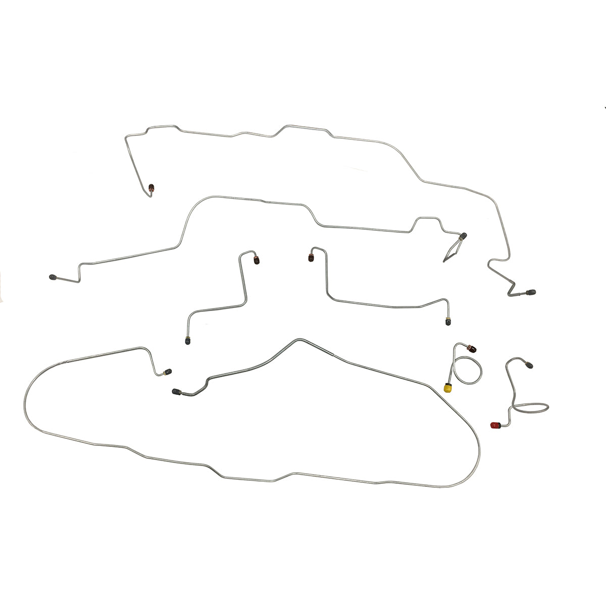 1967 Ford Fairlane Manual Drum Brake Line Kit 9pc, Stainless
