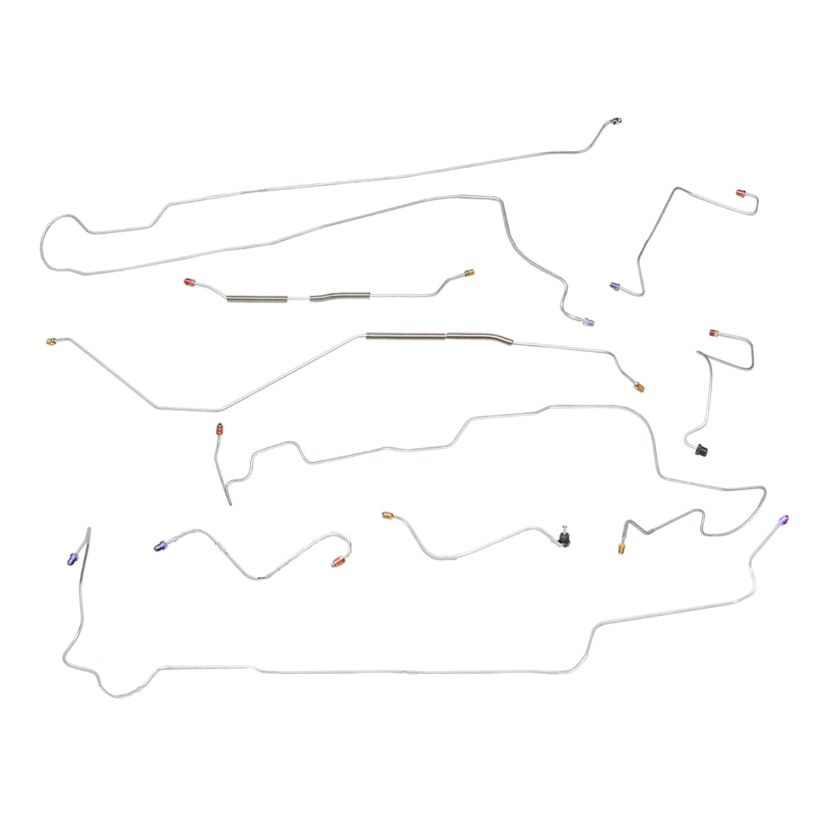 1967-69 Ford Falcon Power Disc Brake Line Set 9pc, Stainless