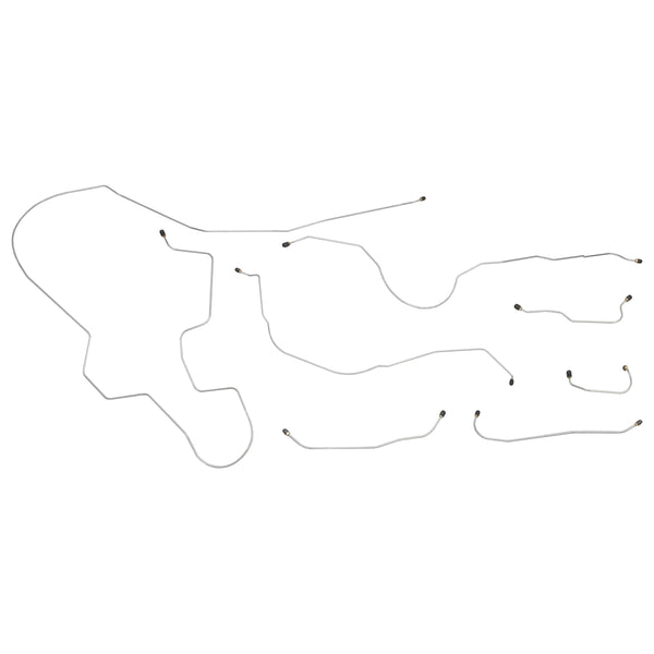 1963-64 Ford Galaxie Manual Drum Brake Line Kit 6pc, Stainless