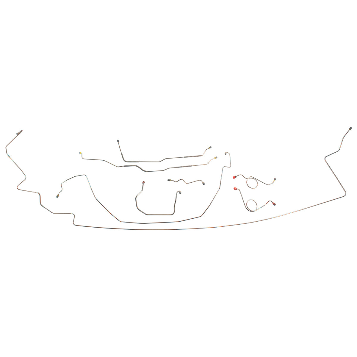 1967 Ford Galaxie Power Disc Brake Line Kit 8pc, Stainless