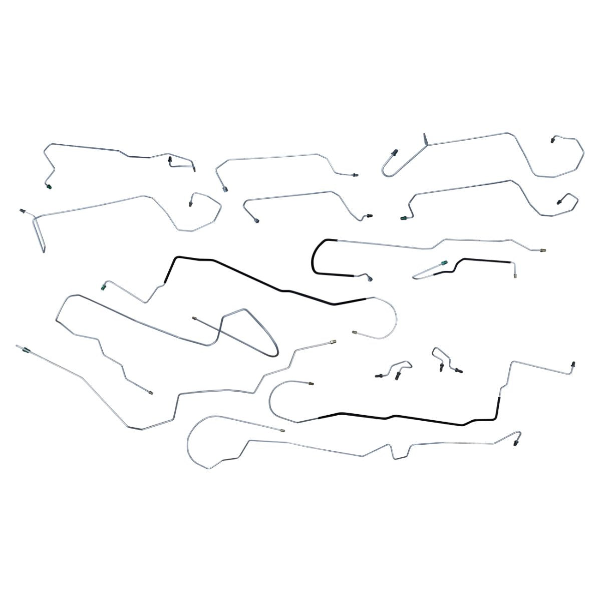 2000-07 Ford/Mercury Taurus/Sable Front Disc/Rear Drum w/ABS w/o Load Valve Complete Brake Line Kit 15pc, Stainless