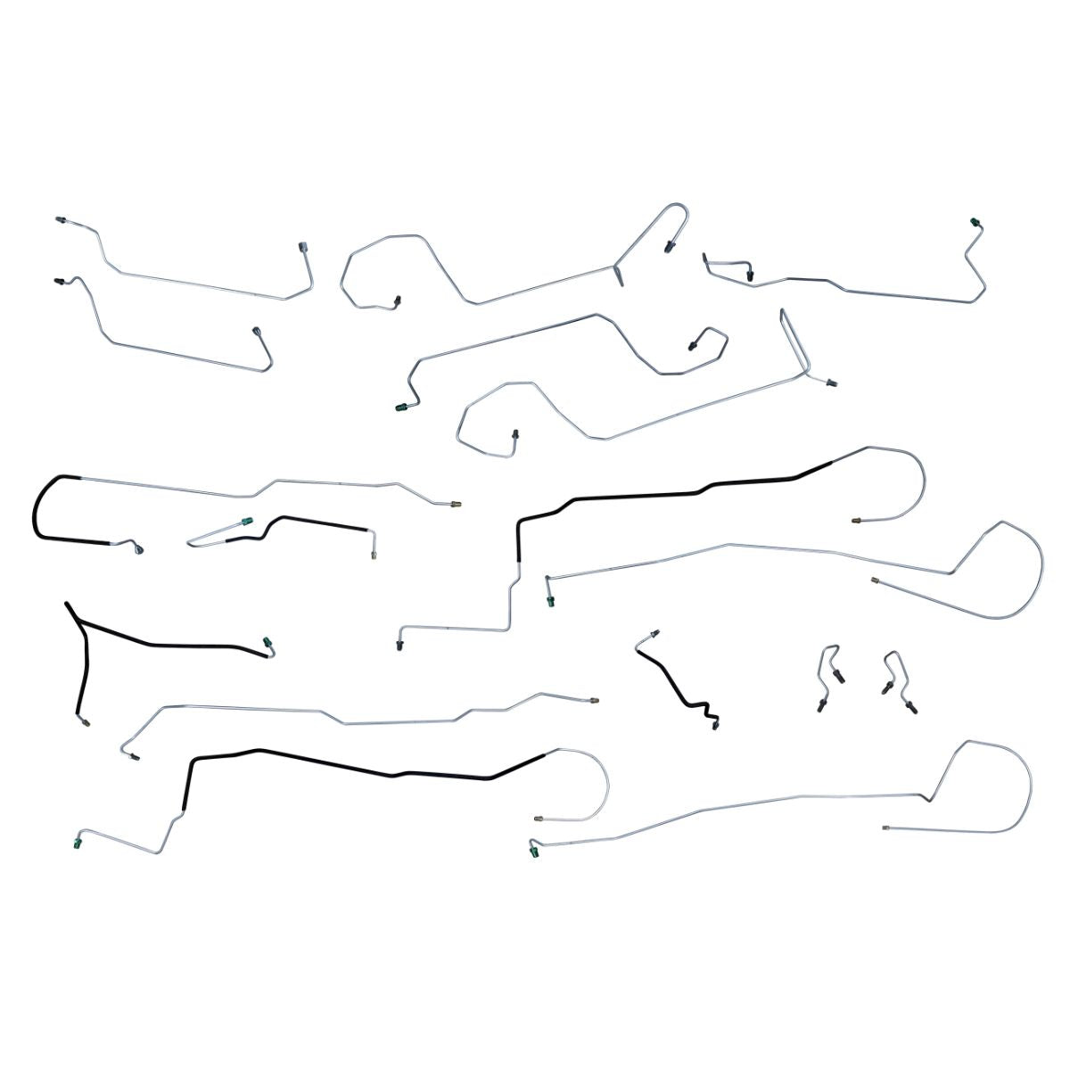 2000-07 Ford/Mercury Taurus/Sable Front Disc/Rear Drum w/ABS and Rear Load Valve Complete Brake Line Kit 17pc,