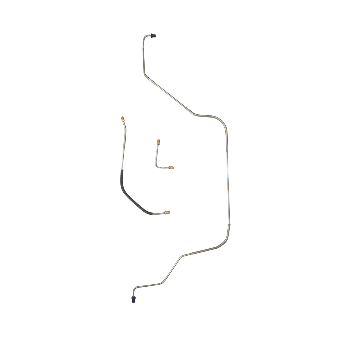 1956 Ford Courier/Wagon Power Drum Front Brake Line Kit 3pc, Stainless