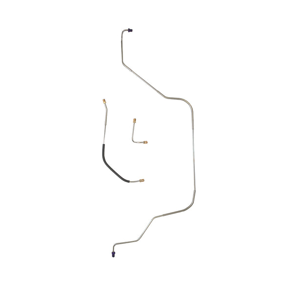 1956 Ford Courier/Wagon Power Drum Front Brake Line Kit 3pc, Stainless
