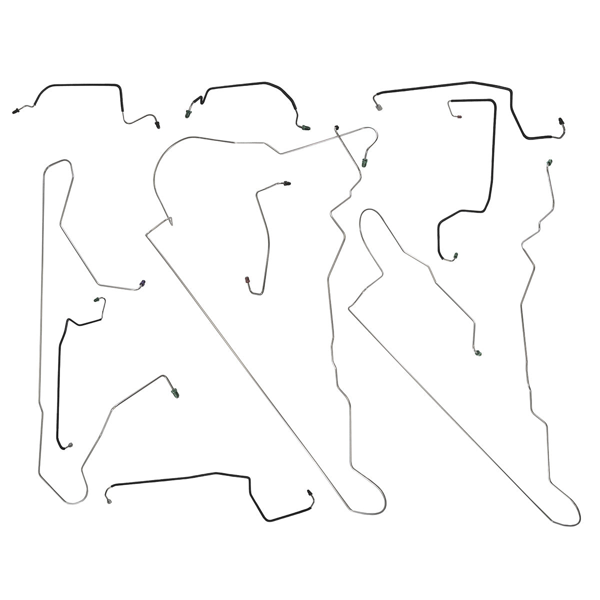 1986-95 Ford Mercury Taurus Sable ABS Four-Wheel Disc w/Load Valve Brake Line Kit 10pc, Stainless