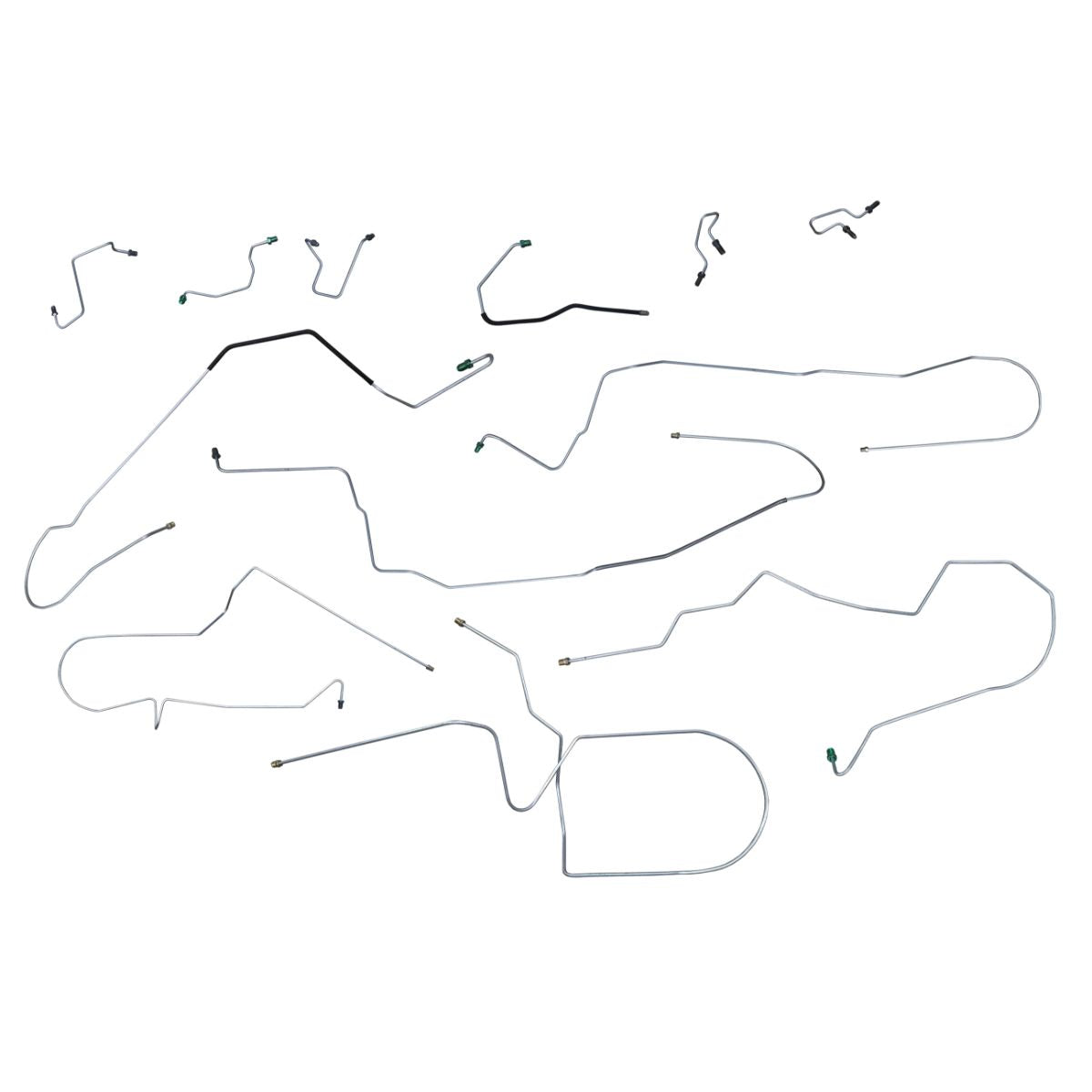 1995 (Late)-02 Ford/Mercury Taurus/Sable Four-Wheel Disc w/o ABS or Load Valve Complete Brake Line Kit 9pc, Stainless