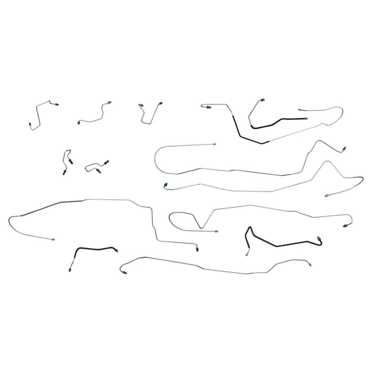 1995 (Late)-02 Ford/Mercury Taurus/Sable Front Disc/Rear Drum w/o ABS w/Load Valve Complete Brake Line Kit 9pc, Stainless