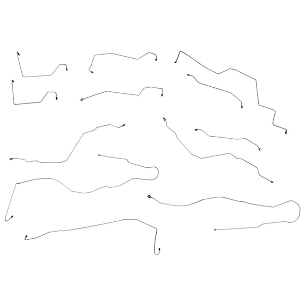1998-02 Ford Crown Victoria Lincoln Town Car Mercury Grand Marquis Four-Wheel Disc w/ABS Complete Brake Line Kit 12pc, Stainless