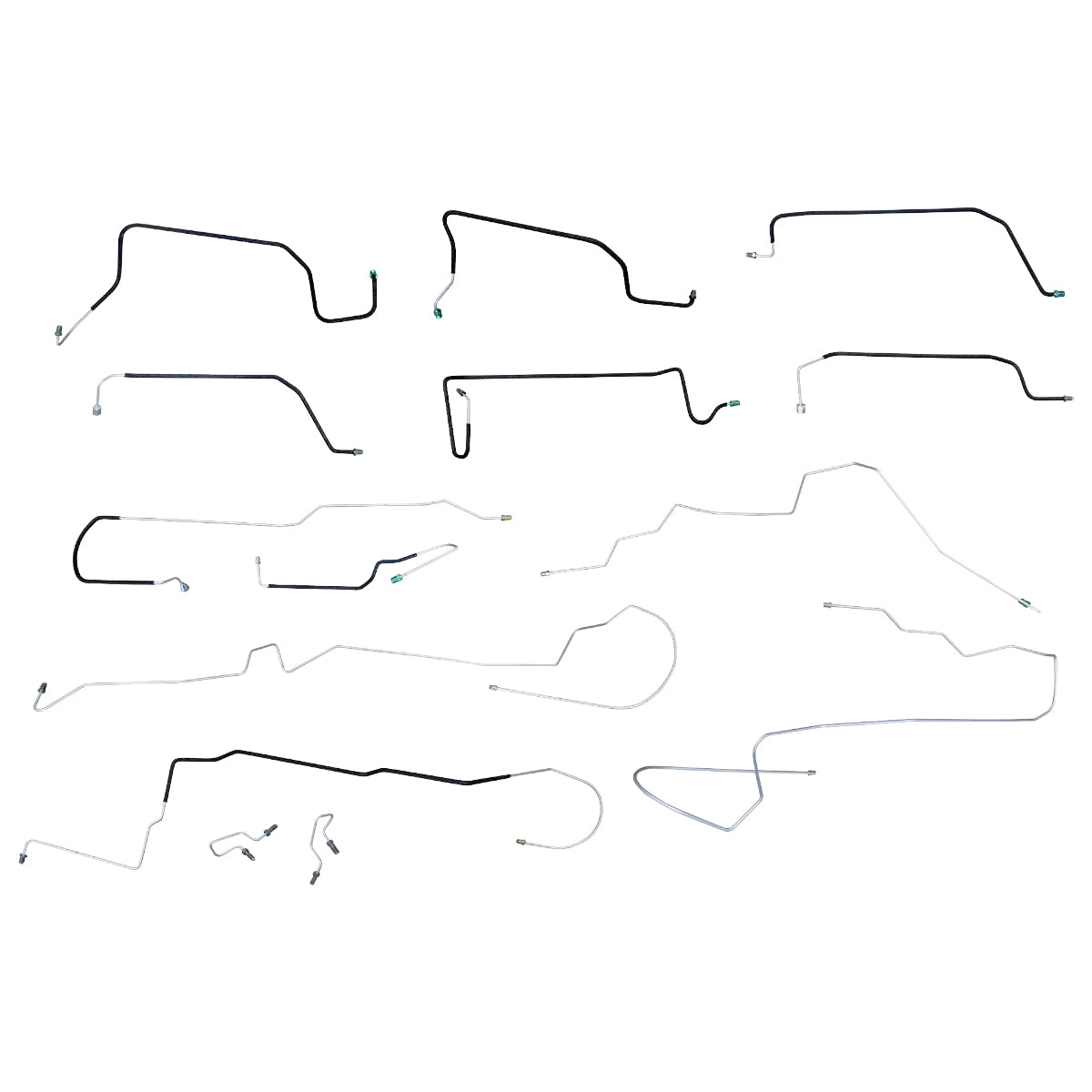 1995-99 Ford/Mercury Taurus/Sable Four-Wheel Disc w/ABS w/o Load Valve Complete Brake Line Kit 12pc, Stainless