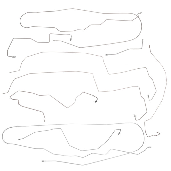 2011-16 Ford F250 All Engines F350 Gas Only Super Duty 4wd Crew Cab Long Bed Complete Brake Line Kit Stainless 9pc