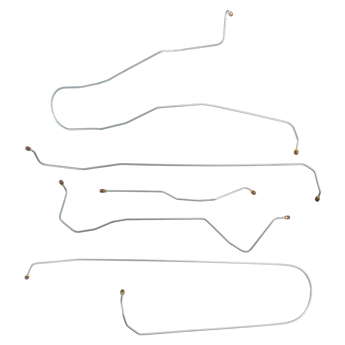 1949 Ford F2 2WD 3/4-Ton Shortbed 1/4" Drum Brake Line Kit 5pc, Stainless