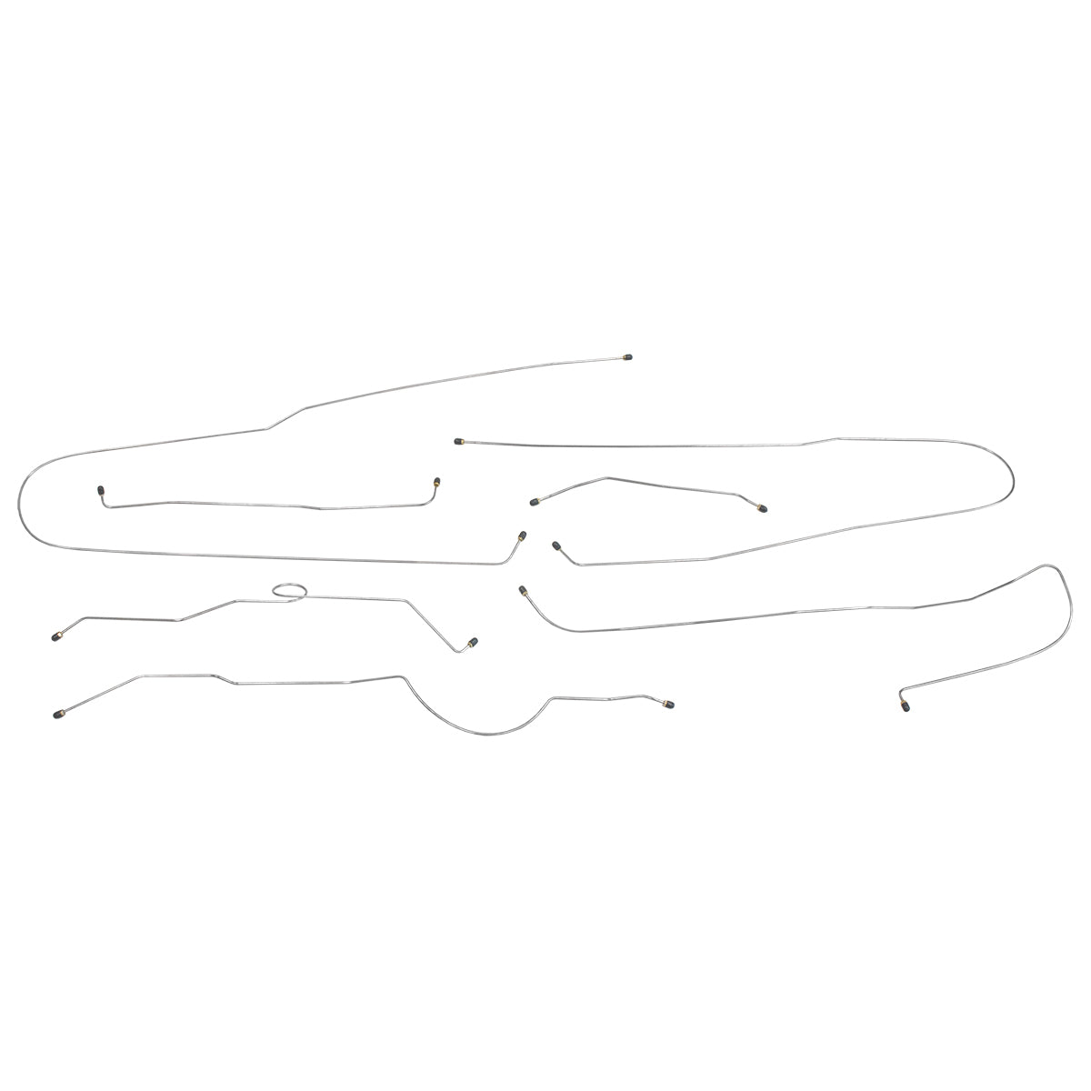 1957-60 Ford F100 2WD Shortbed Manual Drum Complete Brake Line Kit 6pc, Stainless