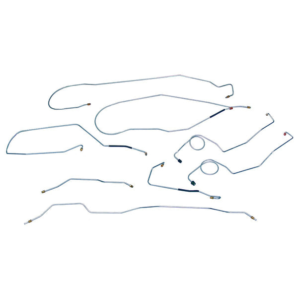 1967-70 Ford F100 F150 2WD Std. Cab Shortbed Power Drum Brake Line Kit, Stainless