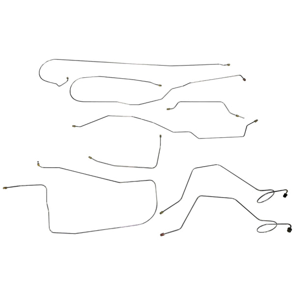 1971 Ford F250 4WD Longbed Manual Drum Complete Brake Line Kit 8pc, Stainless