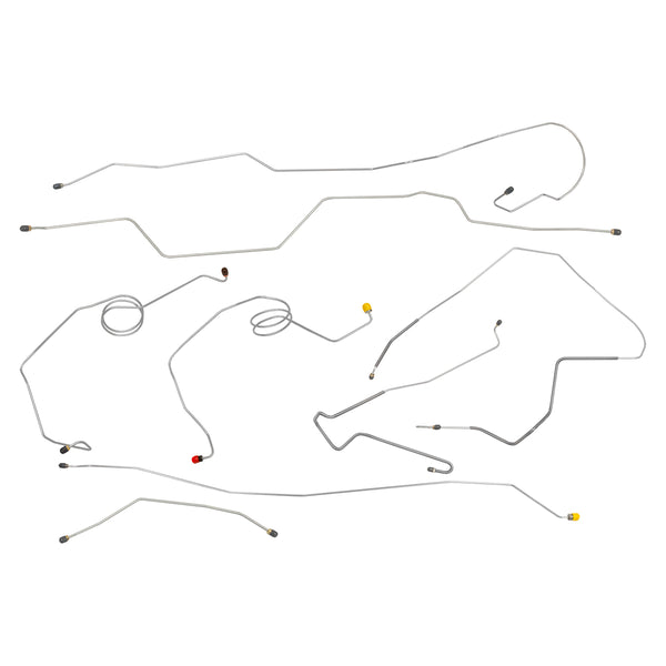 1974 Ford F100 F150 2wd Brake Line Kit 8pc, Longbed, Stainless