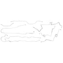 1976-79 Ford F100 F150 2WD Std. Cab Longbed Manual Disc Complete Brake Line Kit 8pc, Stainless