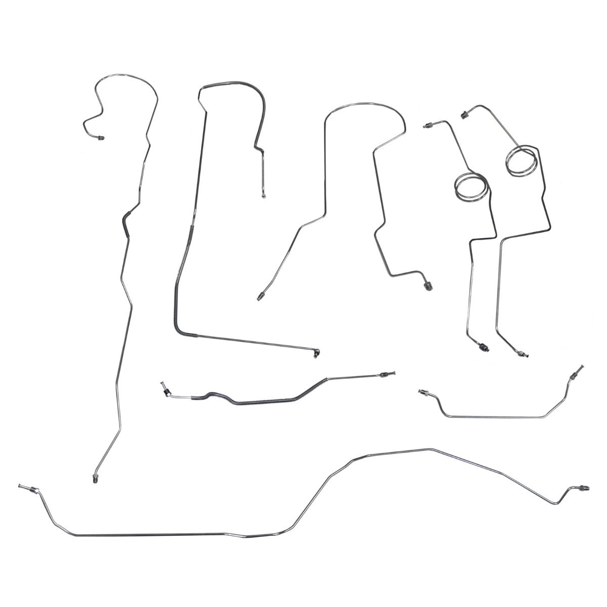 1976-79 Ford F250 4WD Std. Cab Longbed Valve on Frame Power Disc Complete Brake Line Kit, Stainless