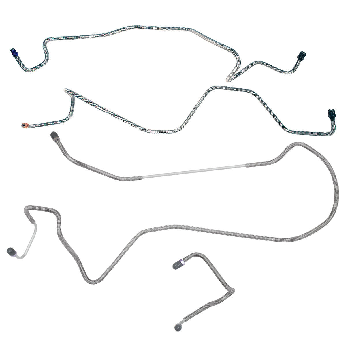 1987-89 Ford F150 2/4WD Std. Cab Short/Longbed Power Disc Front Brake Line Kit 4pc, Stainless