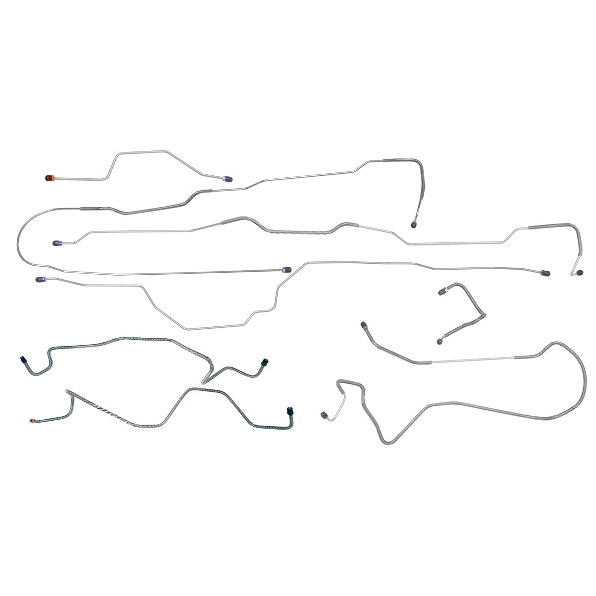 1990 Ford F150 4WD Std. Cab Shortbed Power Disc Brake Line Kit 8pc, Stainless