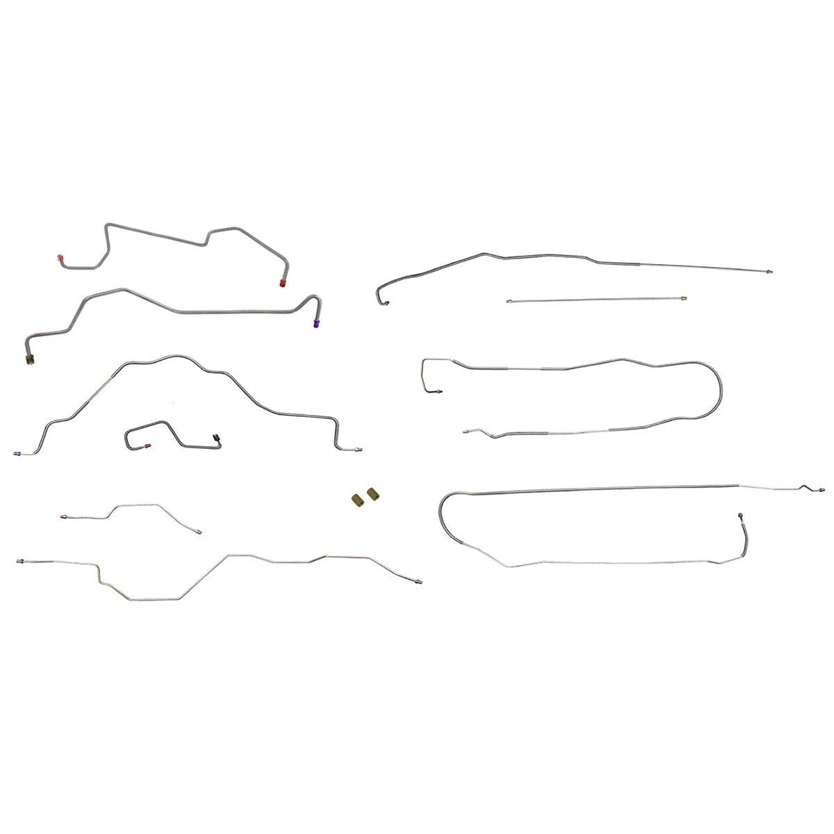1991-93 Ford F250 4WD Std. Cab Longbed Power Disc Brake Line Kit 8pc, Stainless