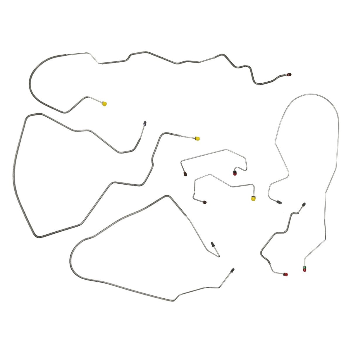 1997-03 Ford F150 2WD Std Or Ext Cab Long Or Short Bed Rear ABS Rear Drum Power Disc Brake Line Kit 10pc, Stainless
