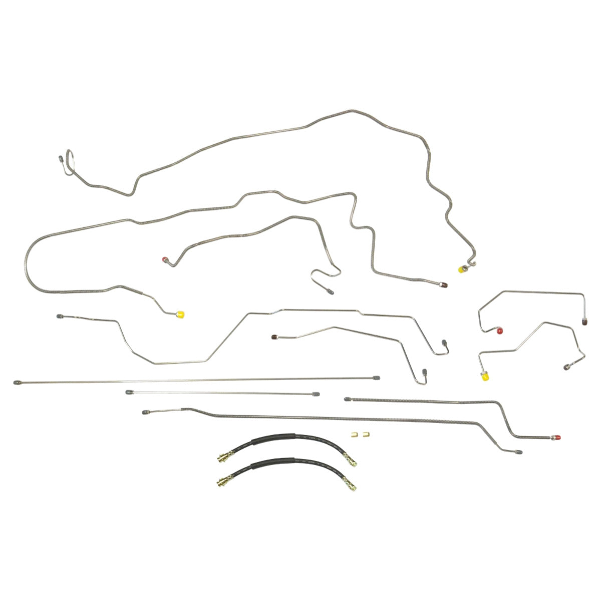 1997-03 Ford F150 2WD Std or Ext Cab Long or Short Bed Four Wheel Disc Four-Wheel ABS Complete Brake Line Kit 11pc, Stainless