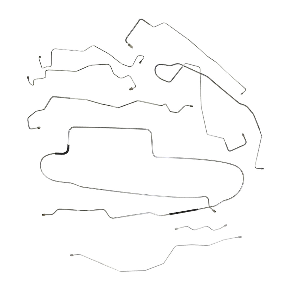 1999-05 Ford Excursion 4WD w/Four-Wheel ABS Brake Line Set 8pc, Stainless