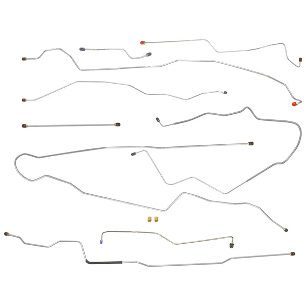 1999-03 Ford F250 F350 2wd Or 4wd Std Cab Long Bed Rear ABS Complete Brake Line Kit 8pc, Stainless