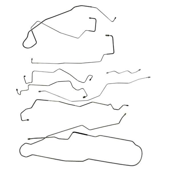1999-03 Ford F250 F350 4WD Single or Dual Rear Axle All Cabs All Beds Four Wheel ABS Complete Brake Line Kit 13pc, Stainless
