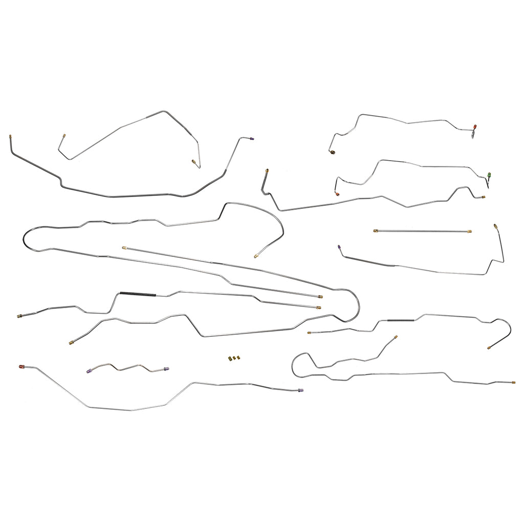 1999-03 Ford F250 F350 2wd or 4wd Single or Dual Rear Axle All Cabs All Beds Four-Wheel ABS Complete Brake Line Kit, 14pc, Stainless