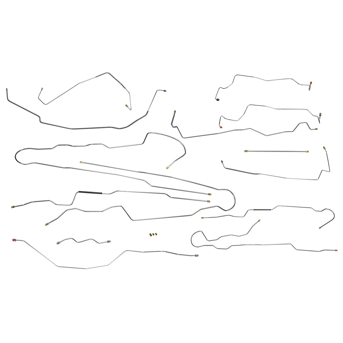 1999-03 Ford F250 F350 2wd or 4wd Single or Dual Rear Axle All Cabs All Beds Four-Wheel ABS Complete Brake Line Kit, 14pc, Stainless