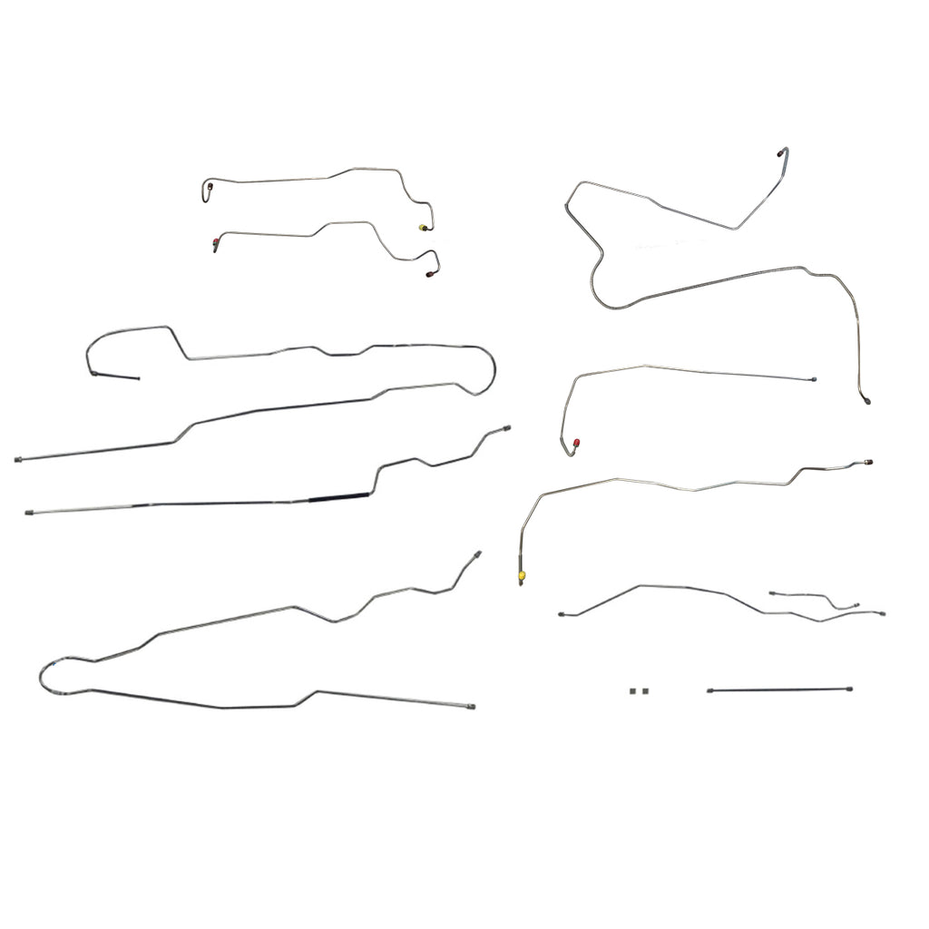 1999-03 Ford F250 350 2WD or 4WD Single or Dual Rear Axle All Cabs All Beds Four-Wheel ABS with "H", "K", or "O" Marking Power Disc Complete Brake Line Kit, Stainless