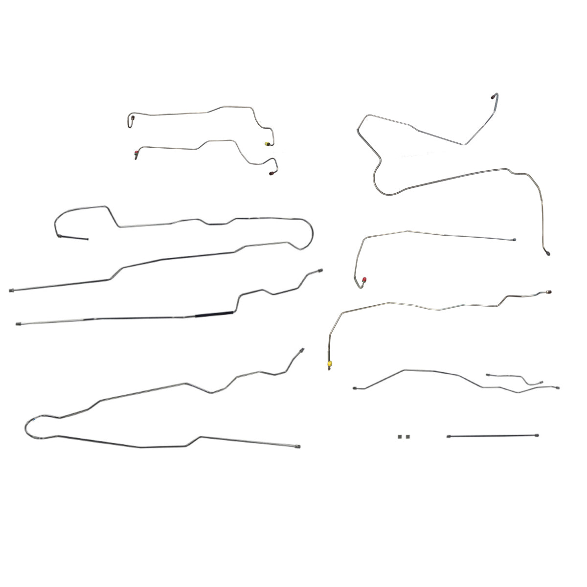 1999-03 Ford F250 350 2WD or 4WD Single or Dual Rear Axle All Cabs All Beds Four-Wheel ABS with "H", "K", or "O" Marking Power Disc Complete Brake Line Kit, Stainless