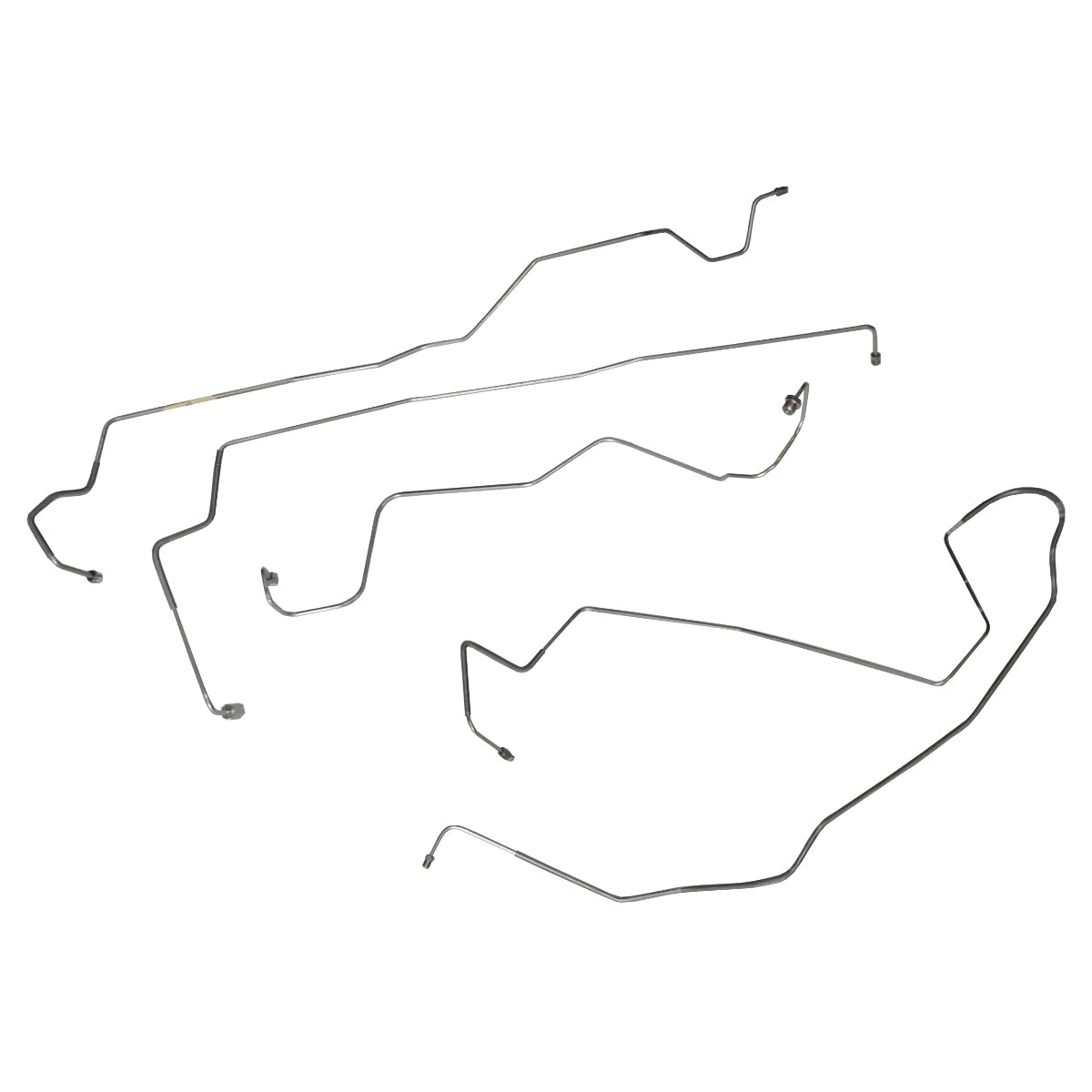 1999-05 Ford F250/350/450/550/Super Duty/Excursion 2/4WD w/ 4-Wheel Disc Rear ABS Front Brake Line Kit (w/o Flex) 5pc, Stainless