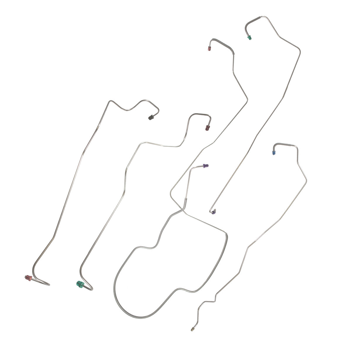 1999-03 Ford F250 F350 F450 F550 Excursion 4wd & 2wd Four-Wheel ABS with "H", "K", or "O" Marking Front Brake Line Kit 6pc, Stainless
