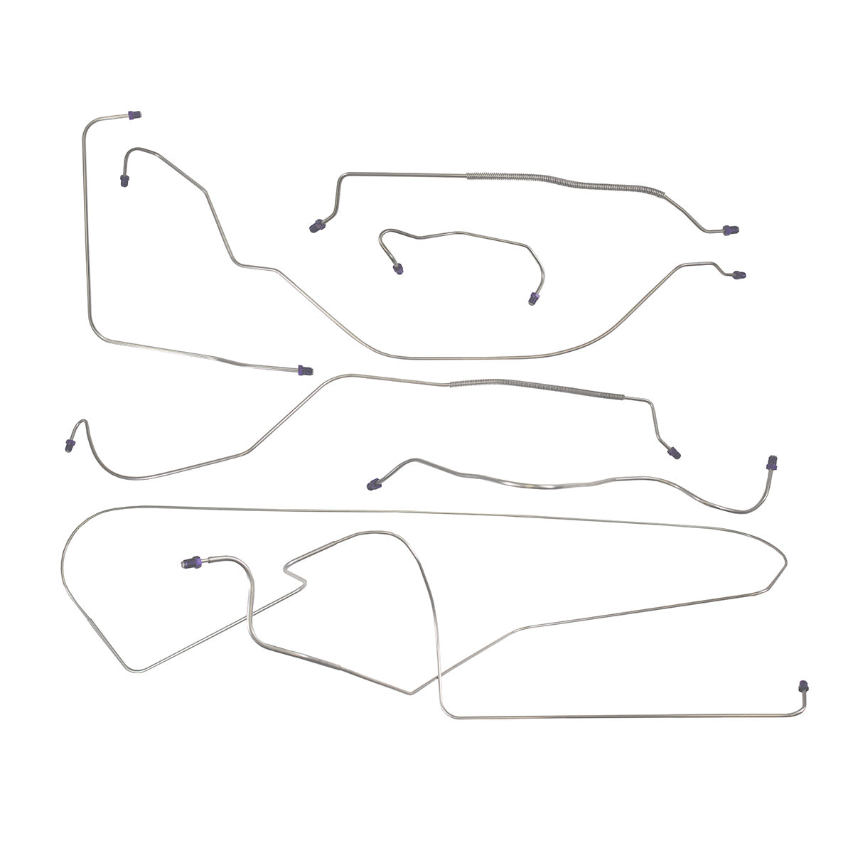 1959-60 Ford Thunderbird Power Or Manual Drum Under Dash Brake Line Kit 7pc Stainless