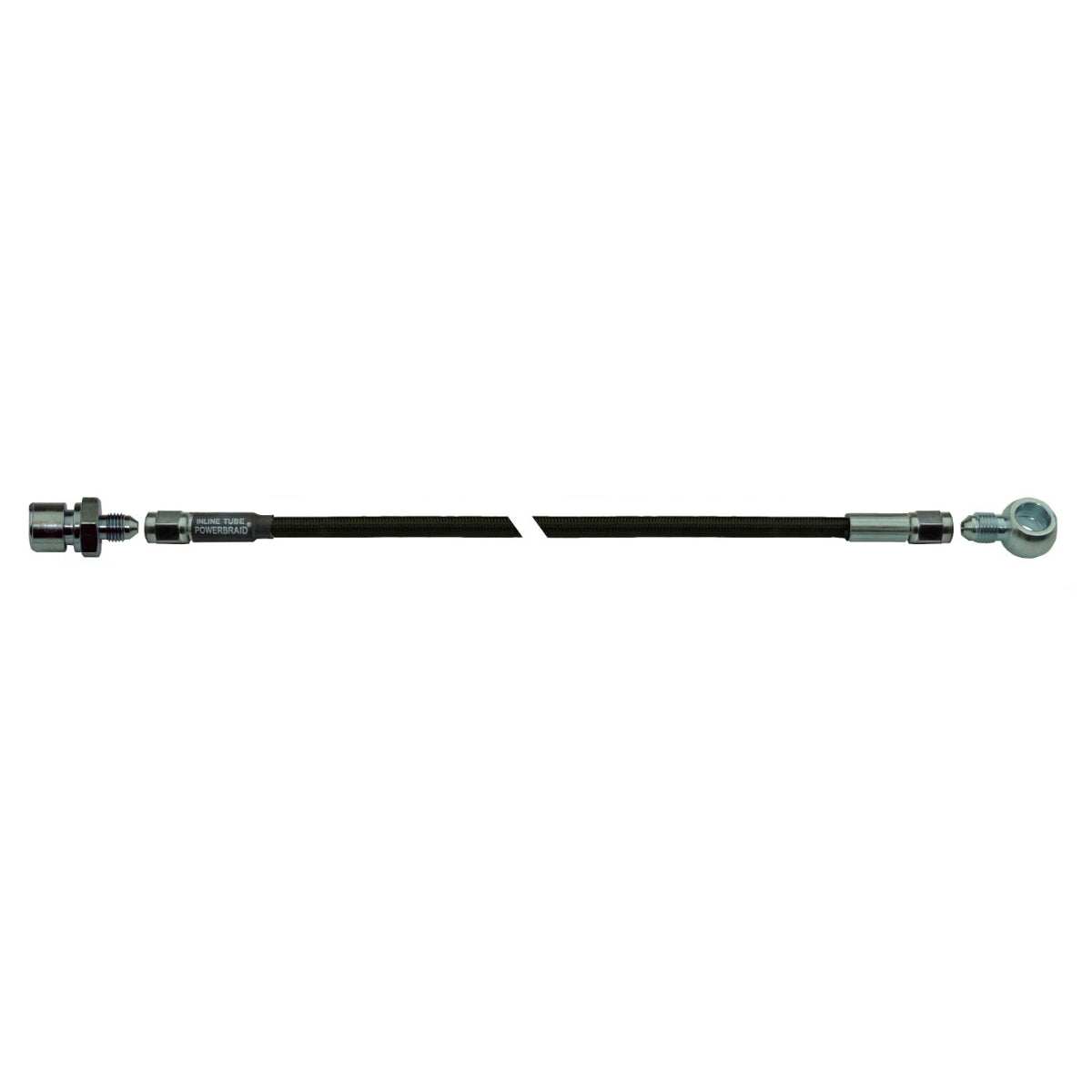 15" Stainless Braided Hose Black Housing With 10mm Banjo To 3/8-24" Female