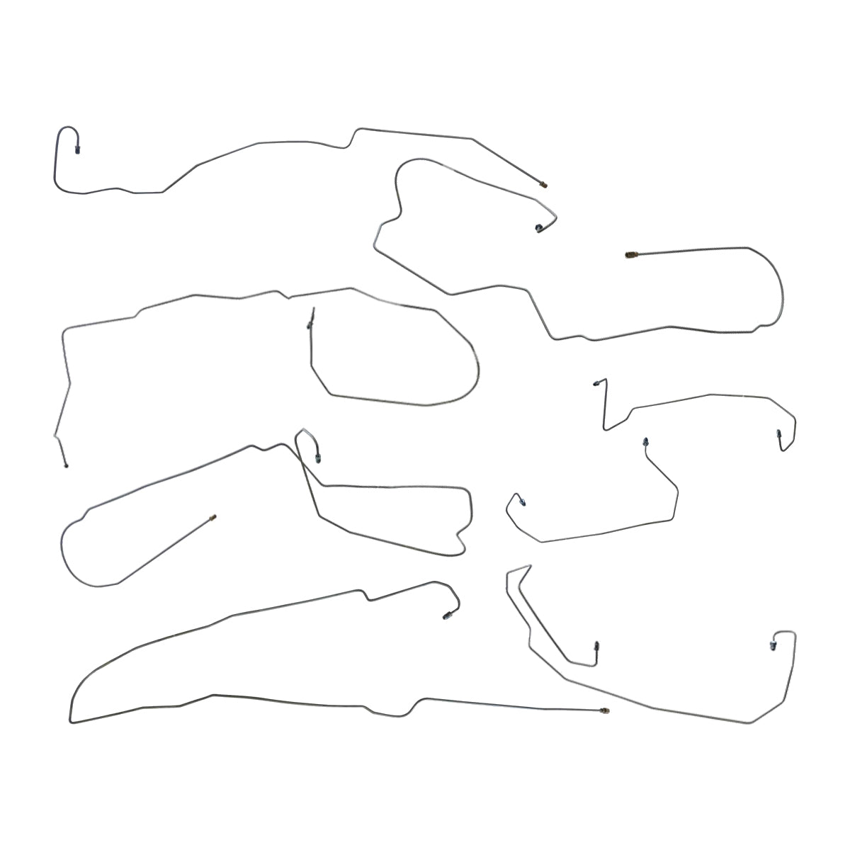 2006-2011 Chevrolet HHR, Rear Drum, Non ABS, Complete Brake Line Kit, 8pc, Stainless