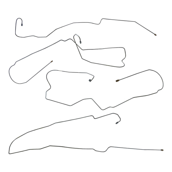 2006-2011 Chevrolet HHR, Rear Drum, Non ABS, Mid Chassis Brake Line Kit, 4pc, Stainless