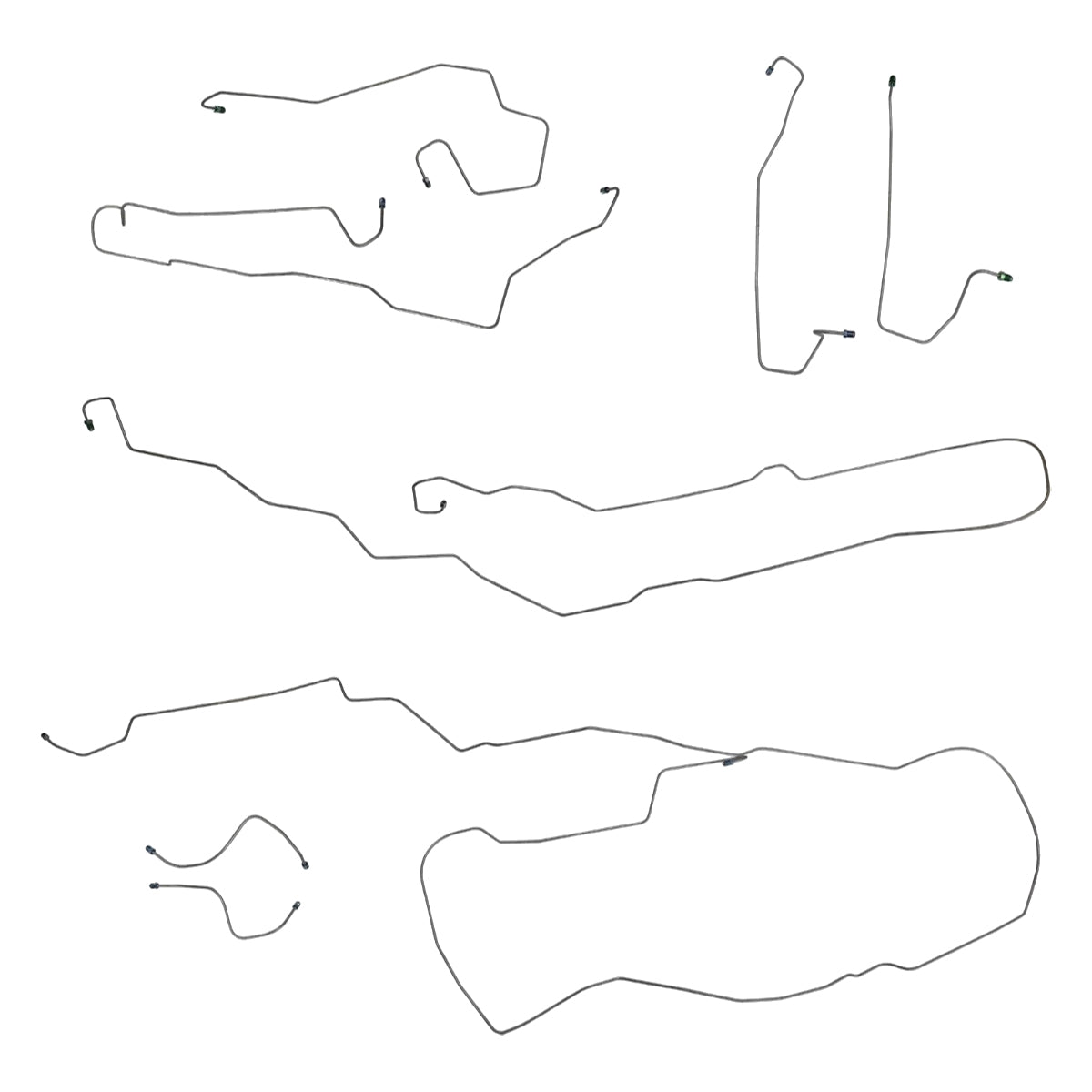 2003-07 Saturn Ion 103.2" WB Front Disc Rear Drum With ABS Complete Brake Line Kit 8pc, OE Steel