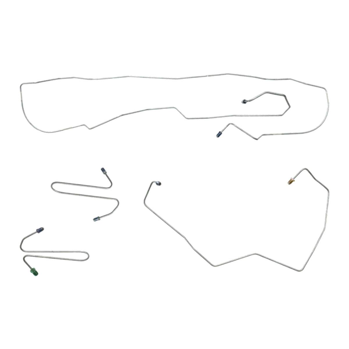 2002-05 Jeep Liberty Rear Drum Non ABS Preformed Front Brake Line Kit 4pc Stainless