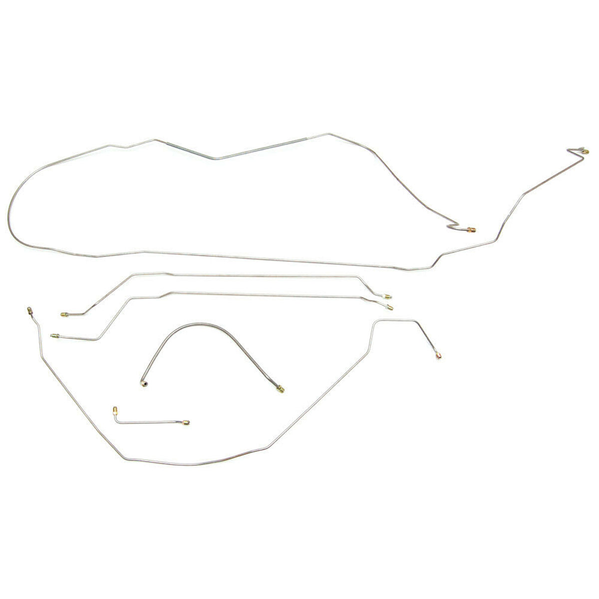 1945-49 Jeep CJ2A Brake Line Kit 9pc, Stainless